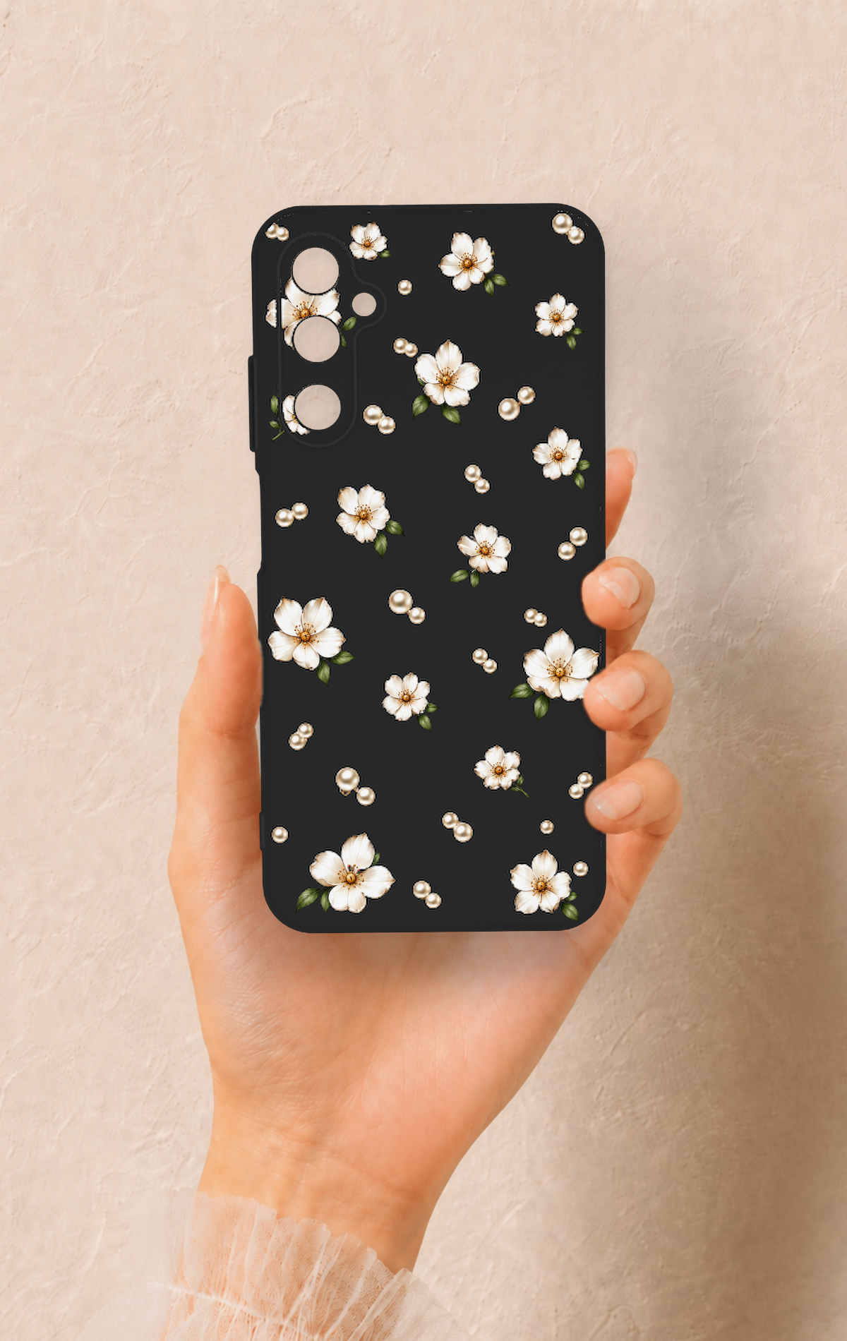 Samsung A05s Uyumlu İnci Papatya Desenli Silikon Kılıf