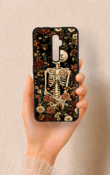 Oppo Reno 2Z Uyumlu Çiçek İskelet Desenli Silikon Kılıf