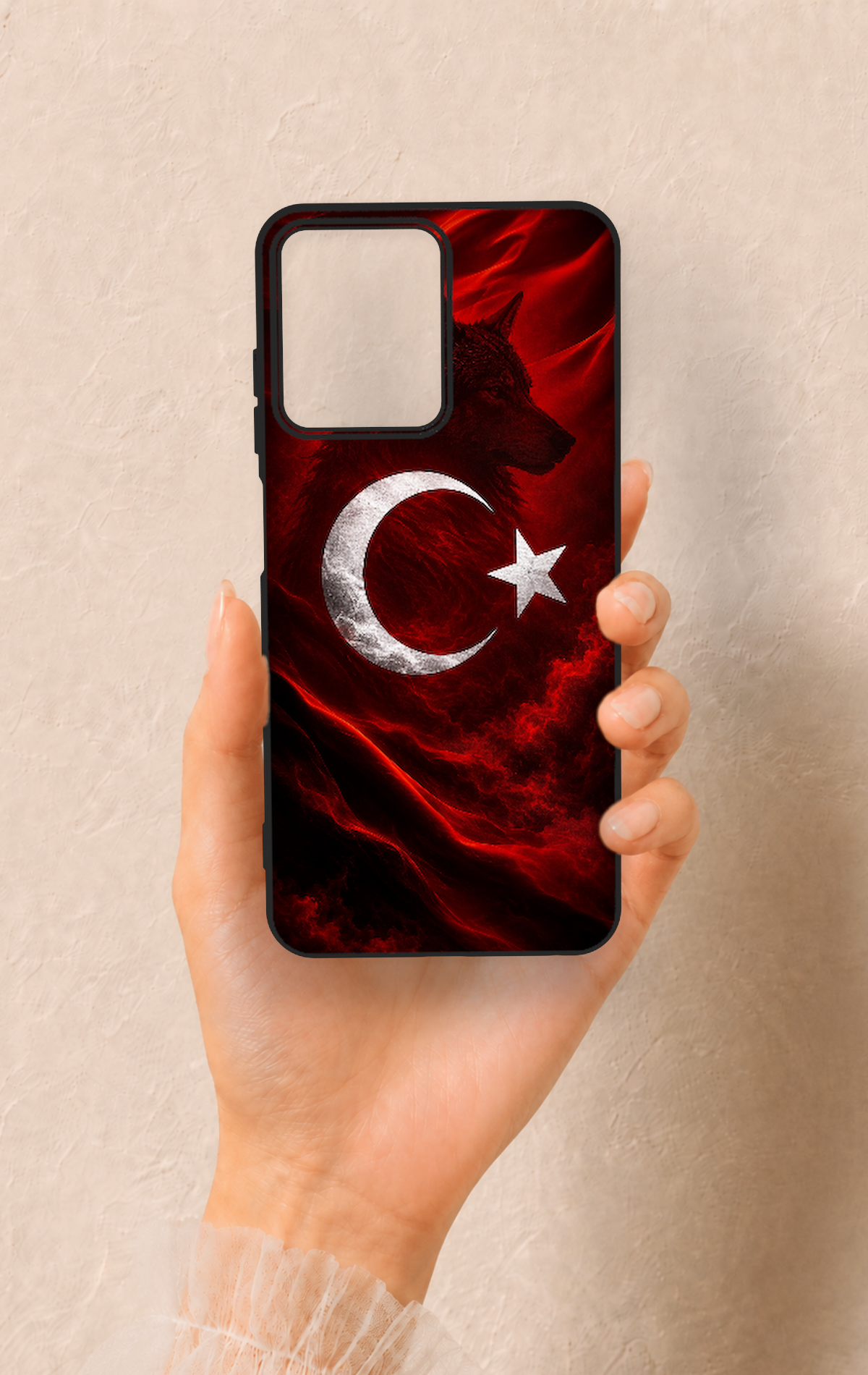Casper Via M40 Uyumlu Kurt Türk Bayrağı Desenli Silikon Kılıf