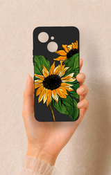 Tecno Spark 40C Uyumlu Ay Çiçeği Desenli Silikon Kılıf
