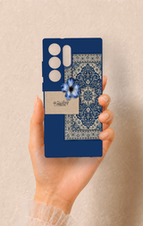 Samsung S23 Ultra Uyumlu Mavi Etnik Halı Desenli Silikon Kılıf