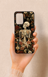 Oppo A54 Uyumlu Çiçek İskelet Desenli Silikon Kılıf