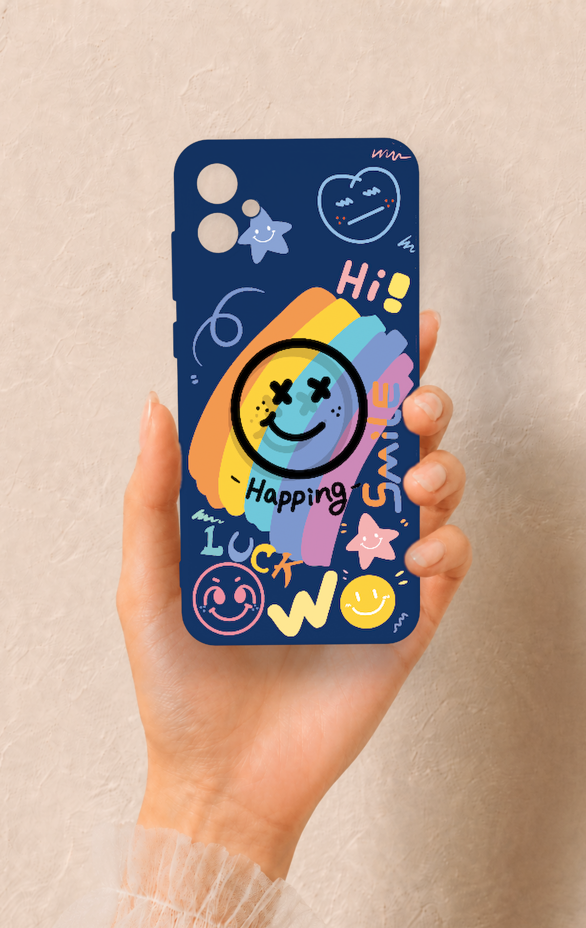 Samsung A05 Uyumlu Happing Smile Desenli Silikon Kılıf