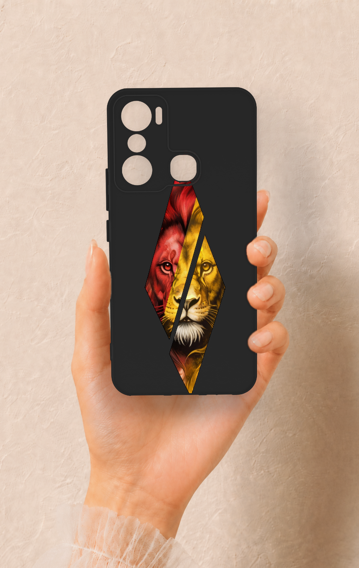 İnfinix Hot 20i Uyumlu Kesik Aslan Desenli Silikon Kılıf