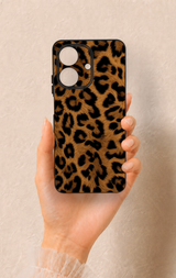 Realme Note 60 Uyumlu Koyu Leopar Deri Desenli Silikon Kılıf