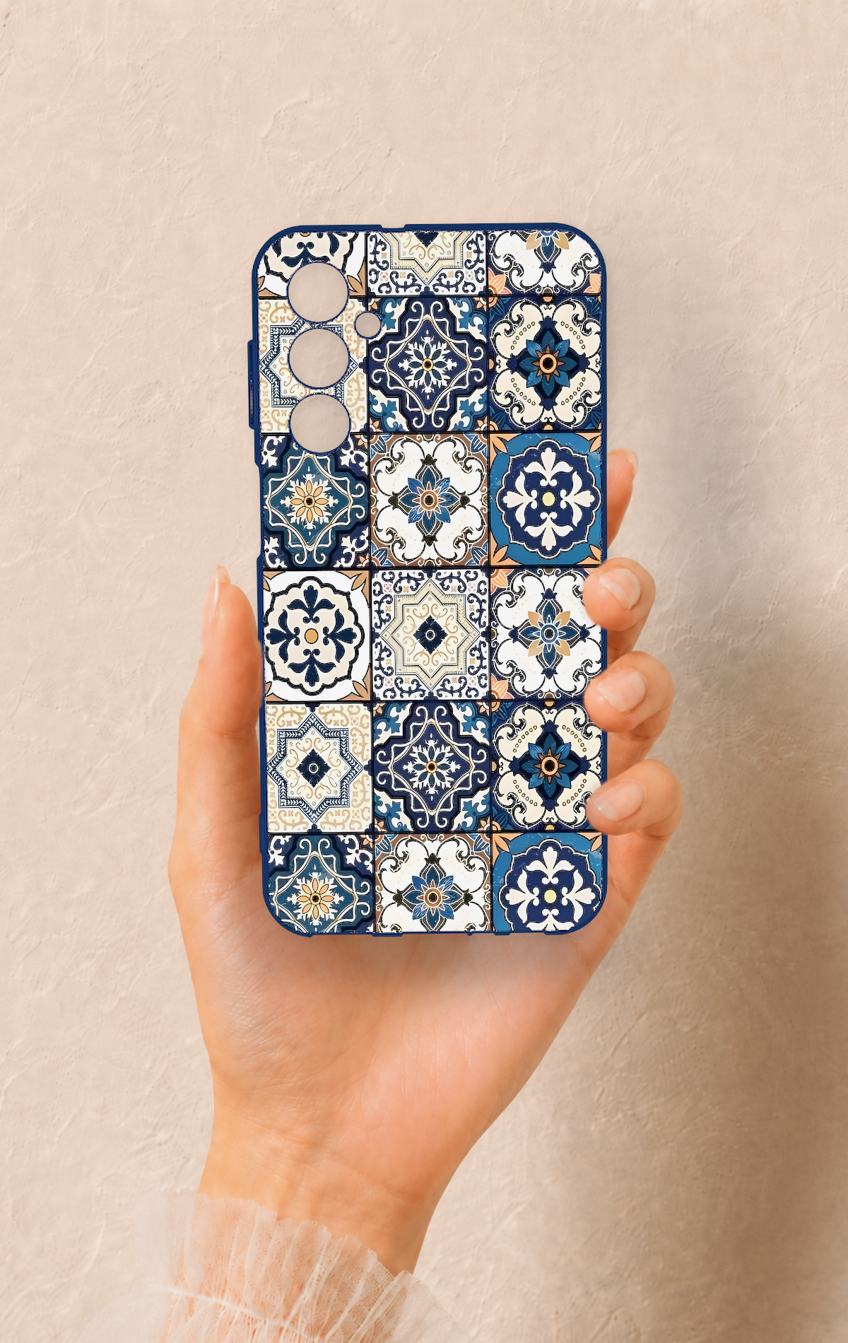 Samsung M34 Uyumlu Mozaik Çini Desenli Silikon Kılıf
