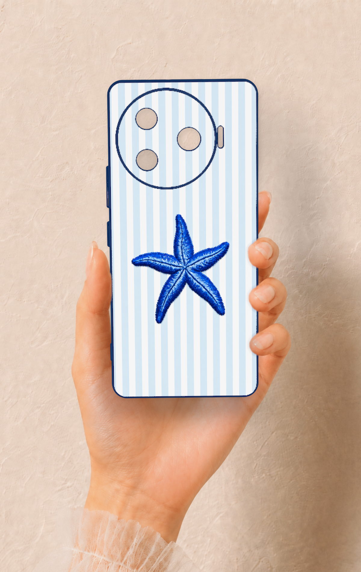 Tecno Camon 30 Pro 5G Uyumlu Mavi Deniz Yıldızı Desenli Silikon Kılıf