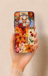 Tecno Spark 30C Uyumlu Turuncu Zambak Desenli Silikon Kılıf