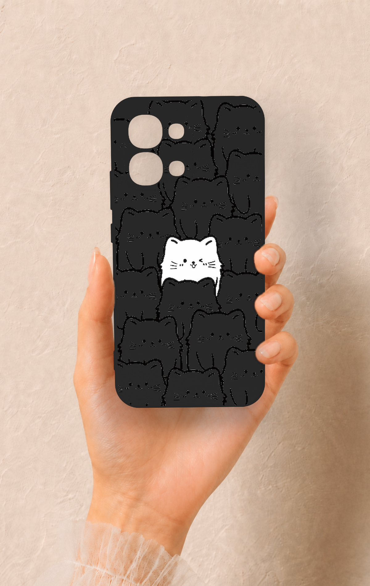 Oppo A6 Pro Uyumlu Many Cats Desenli Silikon Kılıf