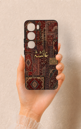 Vivo V40 Lite 5G Uyumlu Vintage Halı Desenli Silikon Kılıf