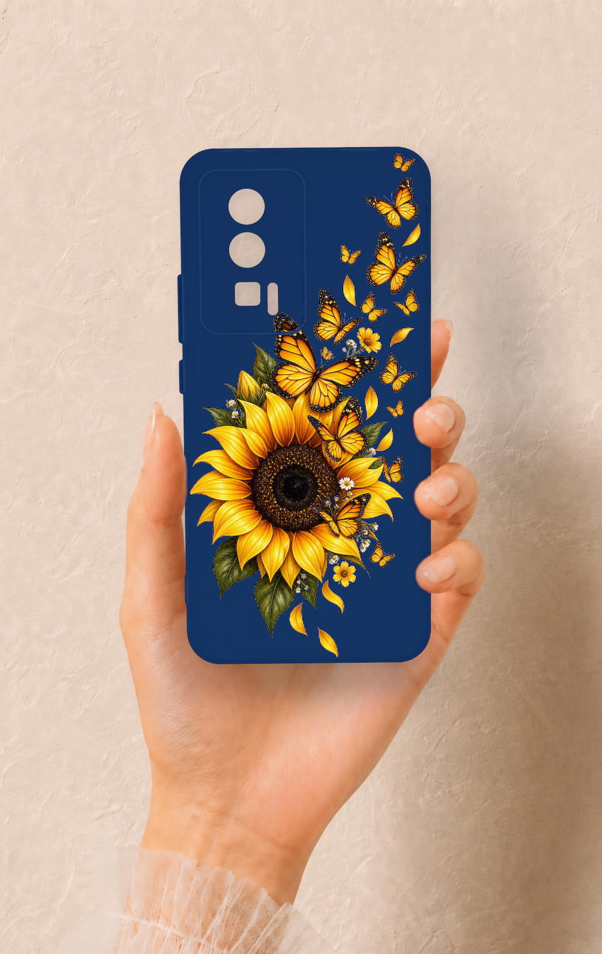 Poco F5 Pro Uyumlu Ayçiçeği Desenli Silikon Kılıf