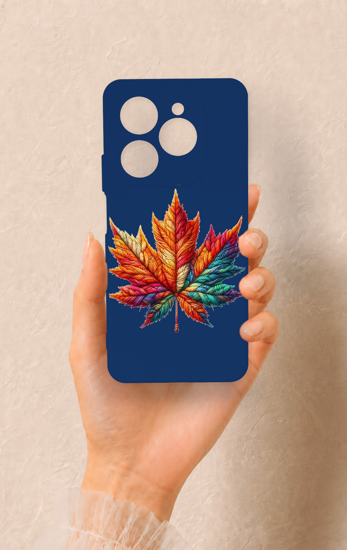 Tecno Spark 20 Pro Uyumlu Renkli Yaprak Desenli Silikon Kılıf