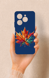 Tecno Spark 20 Pro Uyumlu Renkli Yaprak Desenli Silikon Kılıf