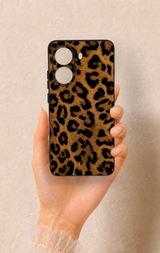 Poco X7 Pro Uyumlu Koyu Leopar Deri Desenli Silikon Kılıf