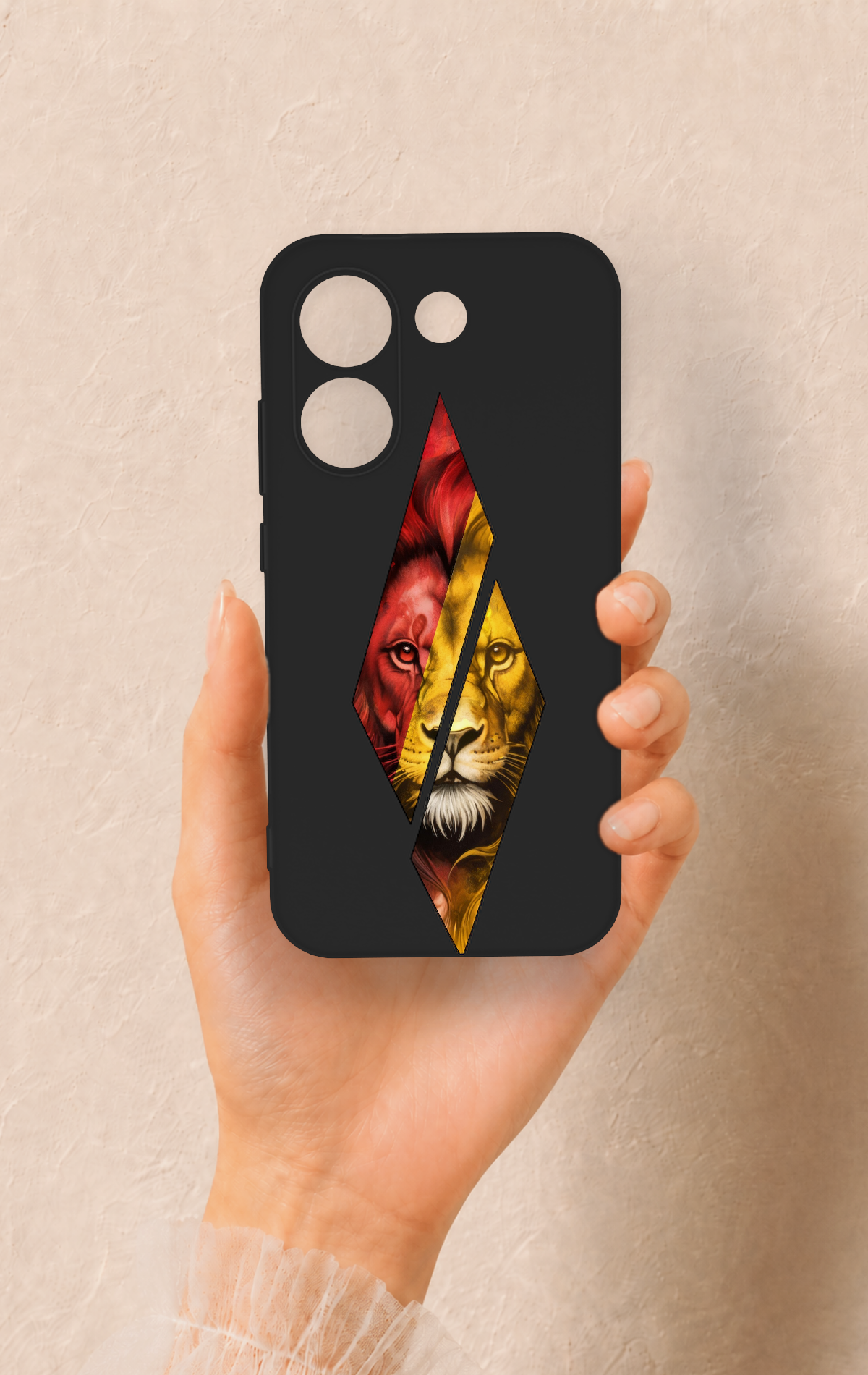 Poco X8 Pro Uyumlu Kesik Aslan Desenli Silikon Kılıf