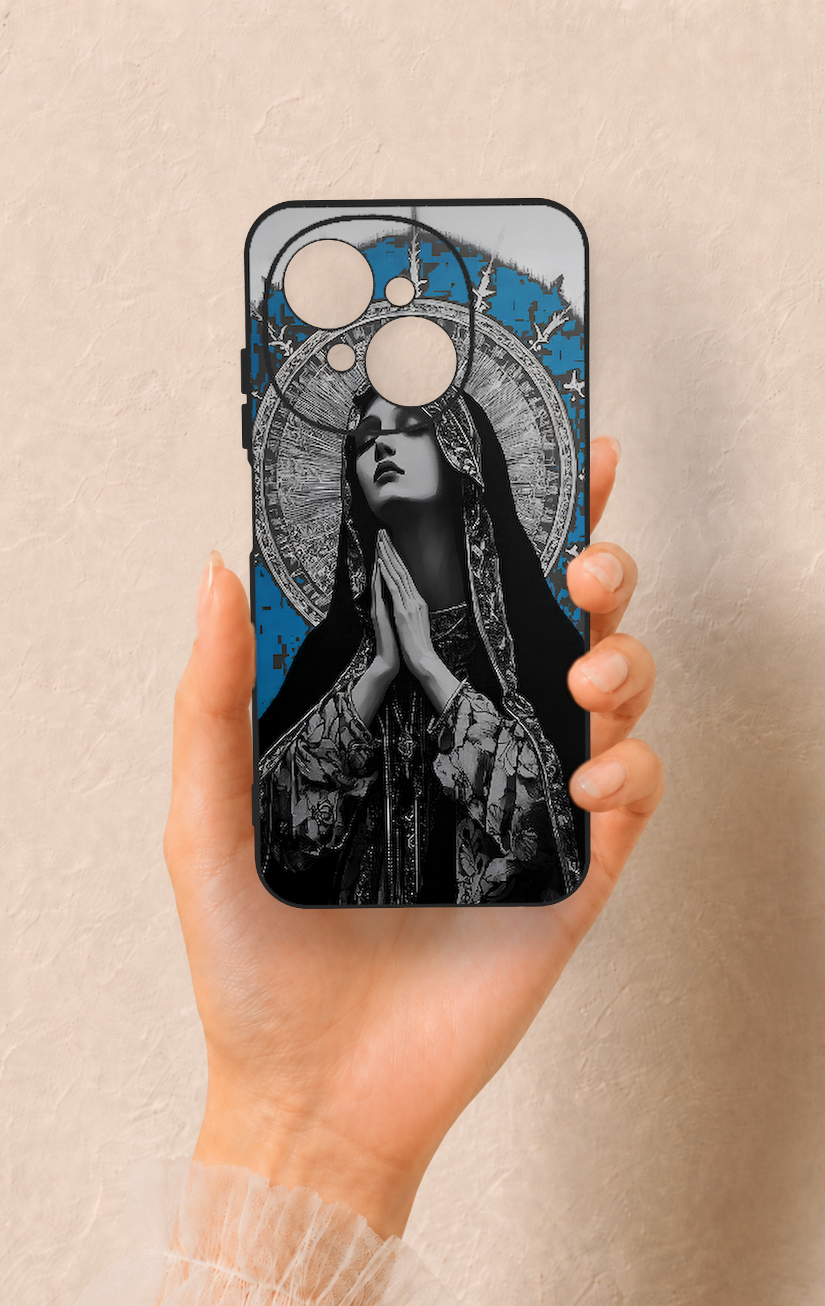 Tecno Spark Go1 Uyumlu Rahibe Desenli Silikon Kılıf