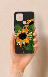Oppo A15 Uyumlu Ay Çiçeği Desenli Silikon Kılıf