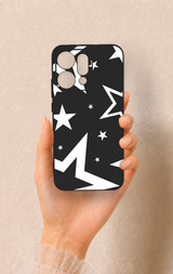 Oppo Reno 14 Uyumlu Siyah Mega Star Desenli Silikon Kılıf