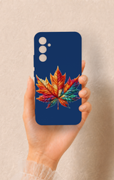 Samsung A34 Uyumlu Renkli Yaprak Desenli Silikon Kılıf