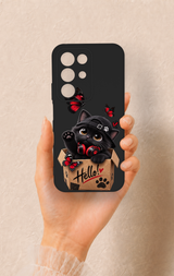 Realme C85 5G Uyumlu Hello Cat Desenli Silikon Kılıf