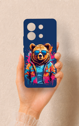 Redmi Note 13 Pro 5G Uyumlu Gözlüklü Ayı Desenli Silikon Kılıf