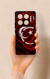 İnfinix Gt 20 Pro Uyumlu Kurt Türk Bayrağı Desenli Silikon Kılıf