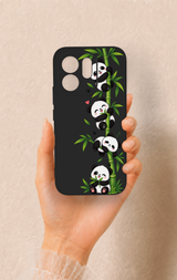 Vivo V70 5G Uyumlu Sevimli Panda Bambu Desenli Silikon Kılıf