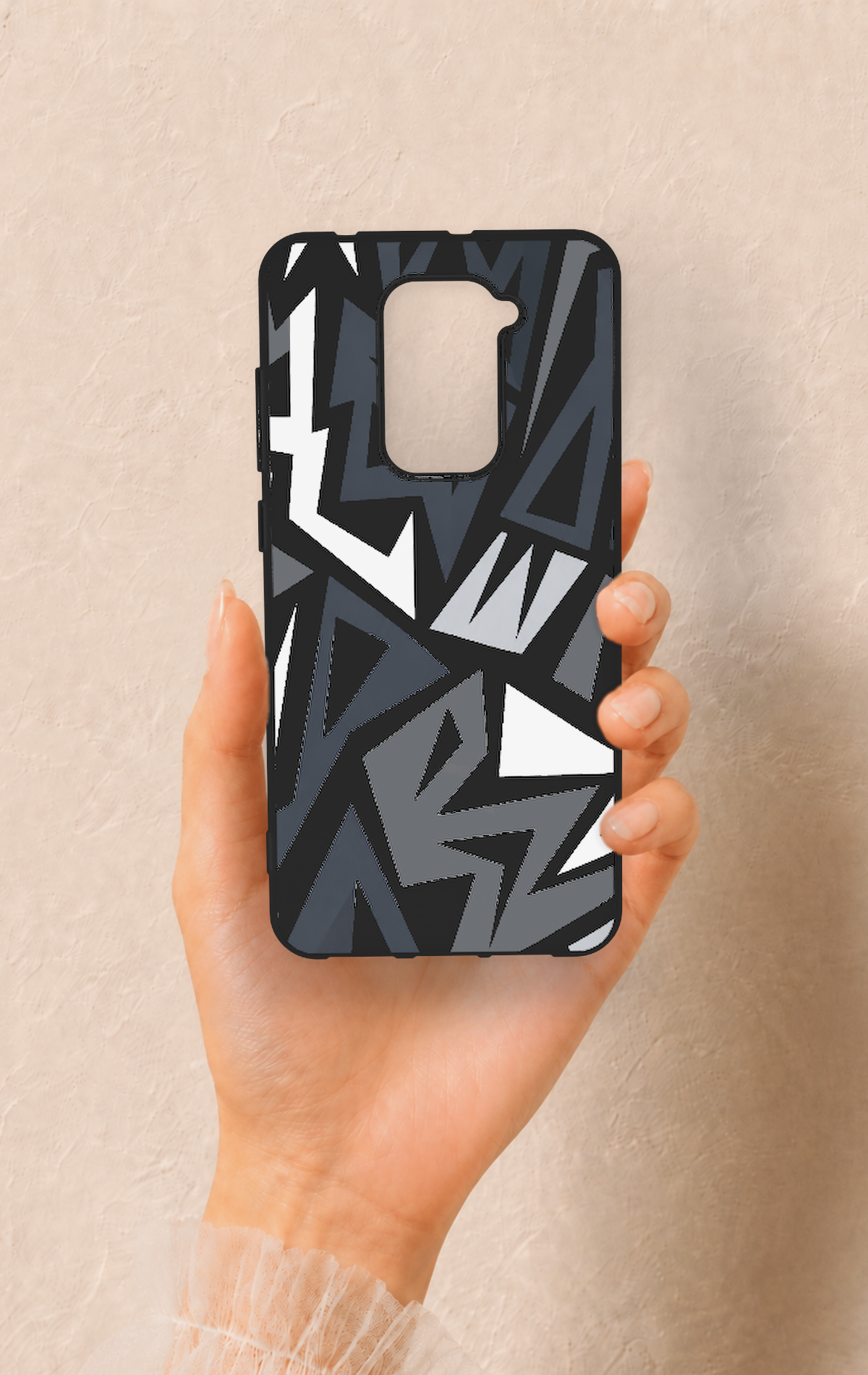 Redmi Note 9 Uyumlu Geometrik Blok Desenli Silikon Kılıf