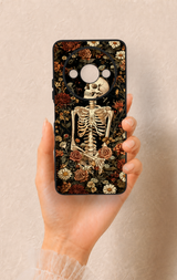 Redmi A3 Uyumlu Çiçek İskelet Desenli Silikon Kılıf
