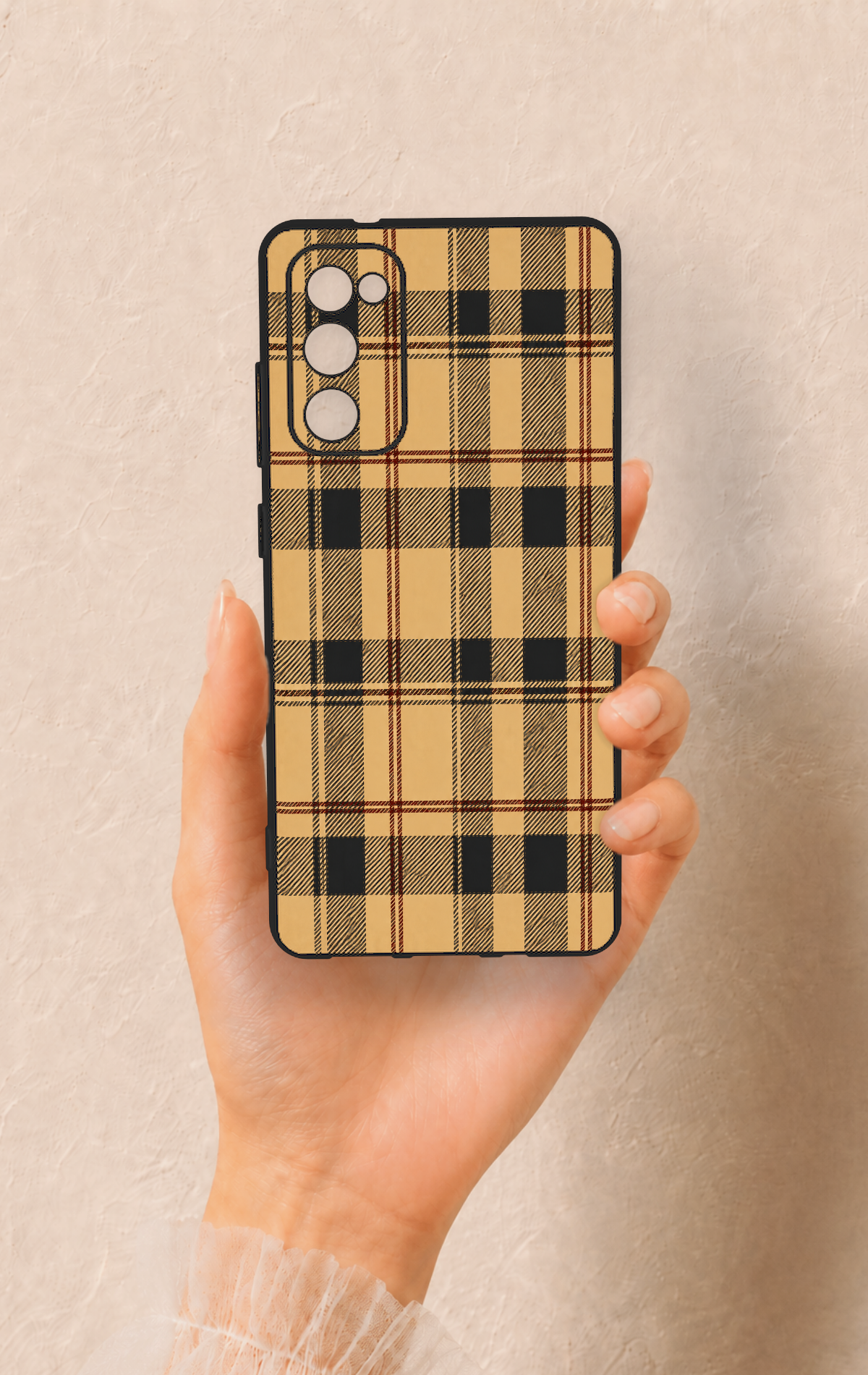 Samsung S20Fe Uyumlu Burberry Ekose Desenli Silikon Kılıf