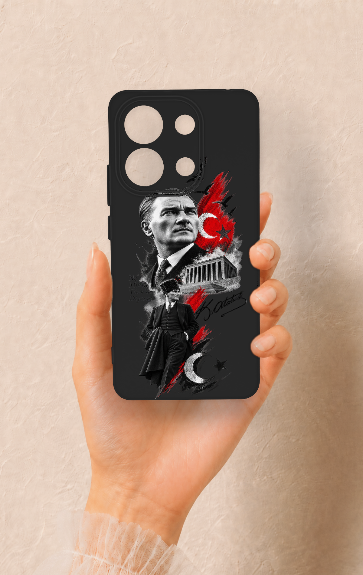 Redmi Note 13 4G Uyumlu Atatürk Anıtkabir Desenli Silikon Kılıf