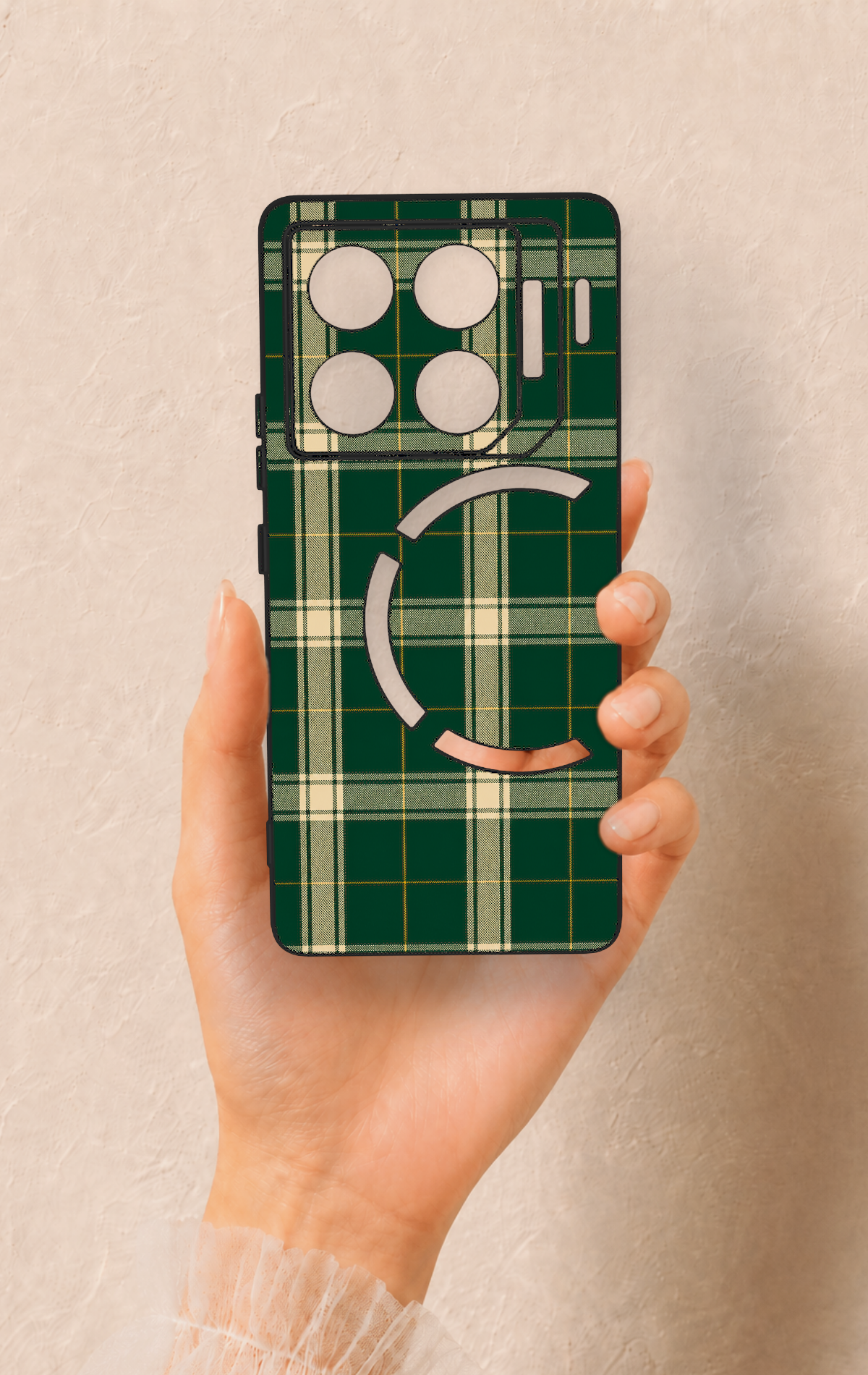 İnfinix Gt 20 Pro Uyumlu Klasik Yeşil Ekose Desenli Silikon Kılıf