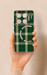İnfinix Gt 20 Pro Uyumlu Klasik Yeşil Ekose Desenli Silikon Kılıf