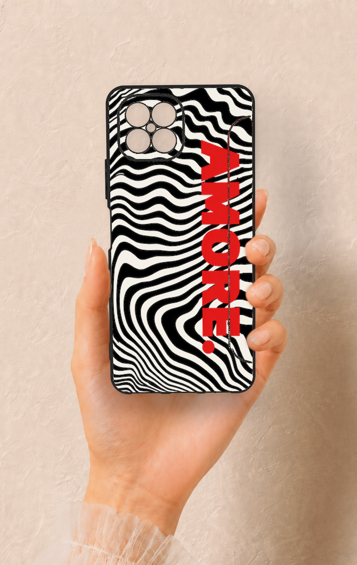 Omix X600 Uyumlu Zebra Amore Desenli Silikon Kılıf
