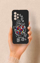 Samsung A23 Uyumlu Rubik Küb Desenli Silikon Kılıf
