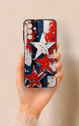 Samsung A04S Uyumlu Star Flag Desenli Silikon Kılıf