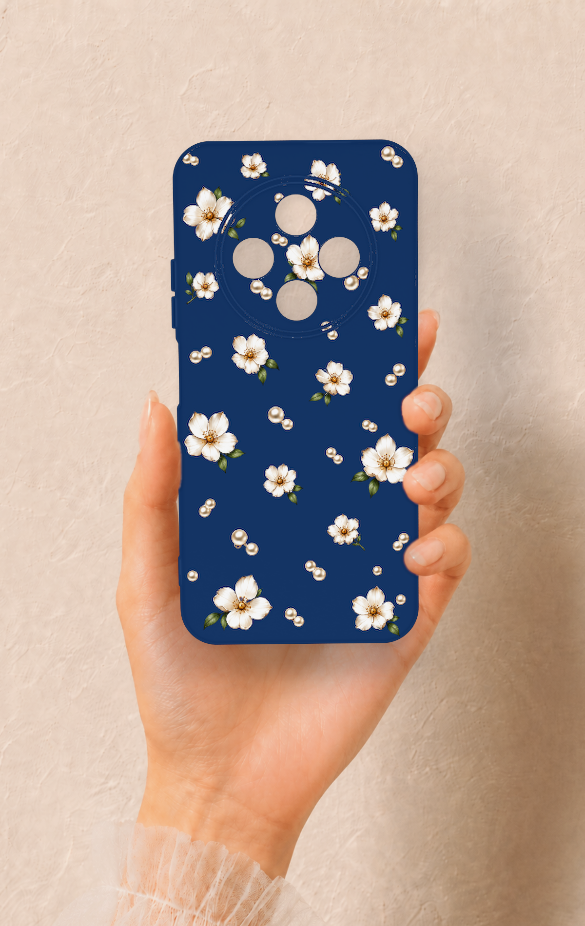 Tecno Spark 30C Uyumlu Papatya İnci Desenli Silikon Kılıf