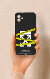 Samsung A04 Uyumlu Off White Desenli Silikon Kılıf