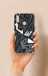Huawei Y7 2019 Uyumlu Geometrik Blok Desenli Silikon Kılıf