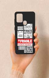 Samsung A21S Uyumlu Fragile Desenli Silikon Kılıf