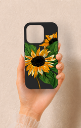 iPhone 14 Pro Uyumlu Ay Çiçeği Desenli Silikon Kılıf