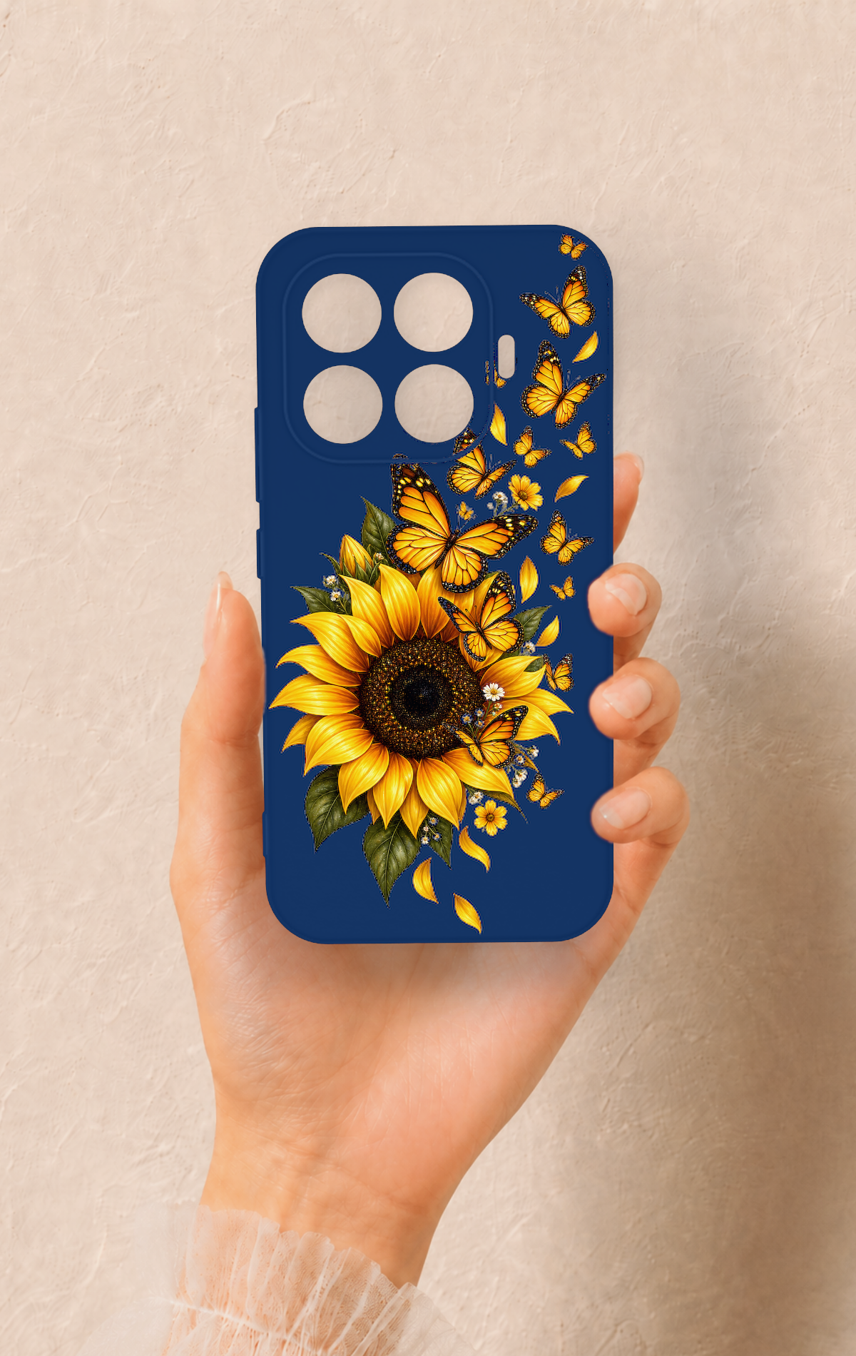 Mi 17T 5G Uyumlu Ayçiçeği Desenli Silikon Kılıf