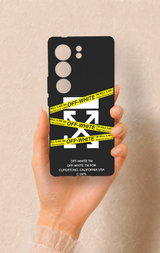 Vivo V29 Uyumlu Off White Desenli Silikon Kılıf