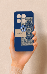 Poco X6 Pro Uyumlu Mavi Etnik Halı Desenli Silikon Kılıf