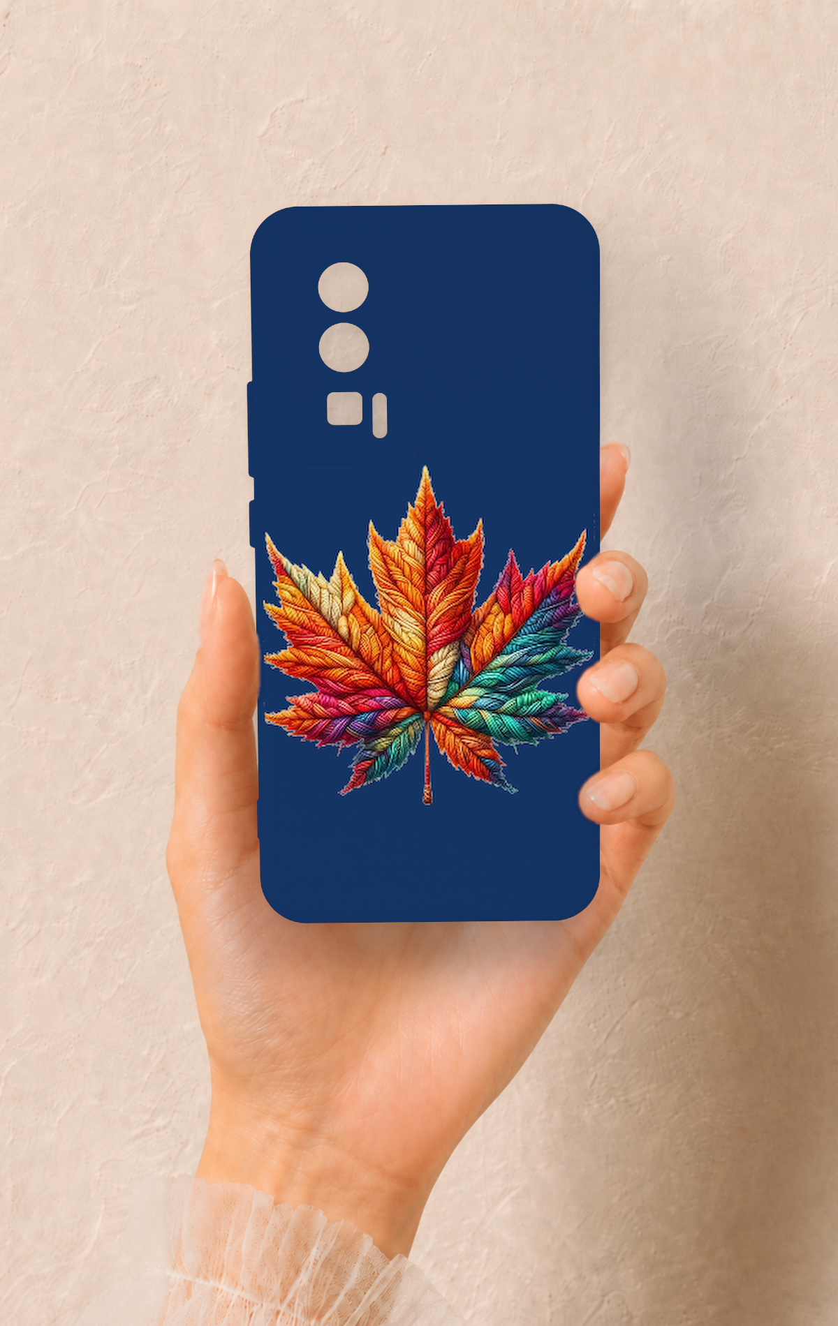 Poco F5 Pro Uyumlu Renkli Yaprak Desenli Silikon Kılıf