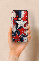 Huawei Y6 2019 Uyumlu Star Flag Desenli Silikon Kılıf