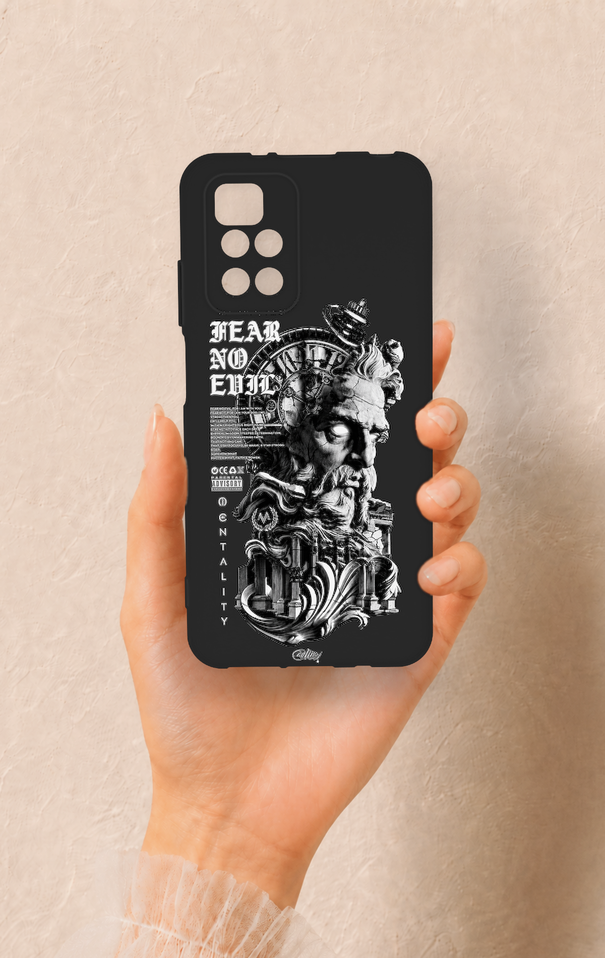 Redmi 10 2022 Uyumlu Fear No Evil Desenli Silikon Kılıf