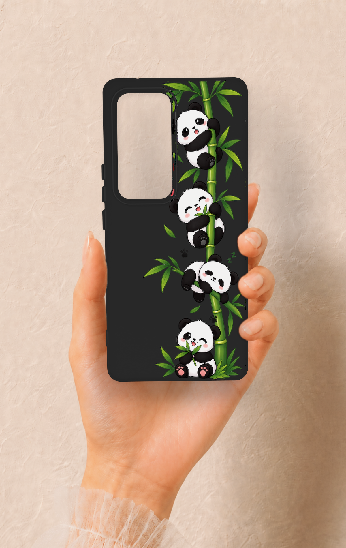 Vivo V30 Uyumlu Sevimli Panda Bambu Desenli Silikon Kılıf