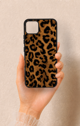 Realme C11 2021 Uyumlu Koyu Leopar Deri Desenli Silikon Kılıf