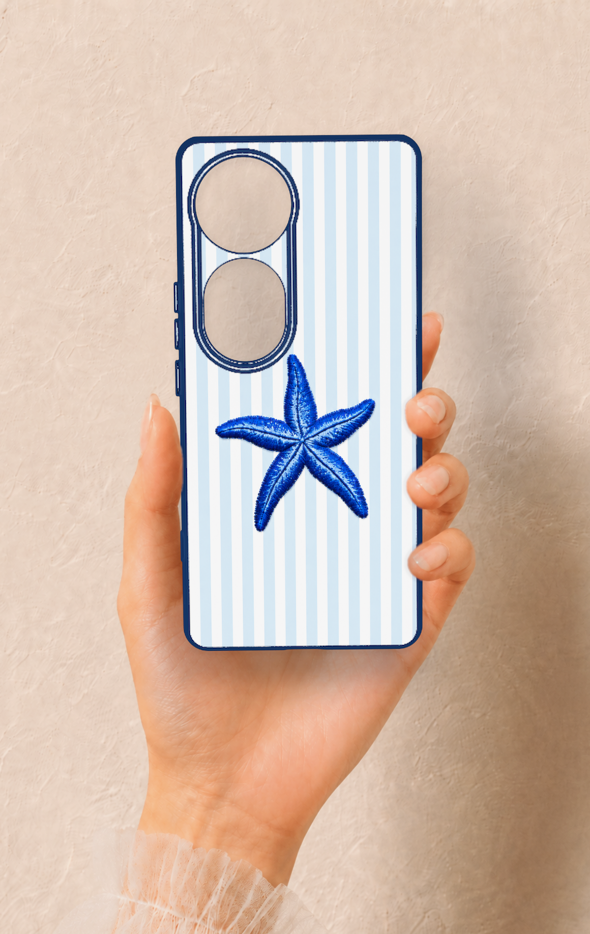 Vivo V40 Uyumlu Mavi Deniz Yıldızı Desenli Silikon Kılıf